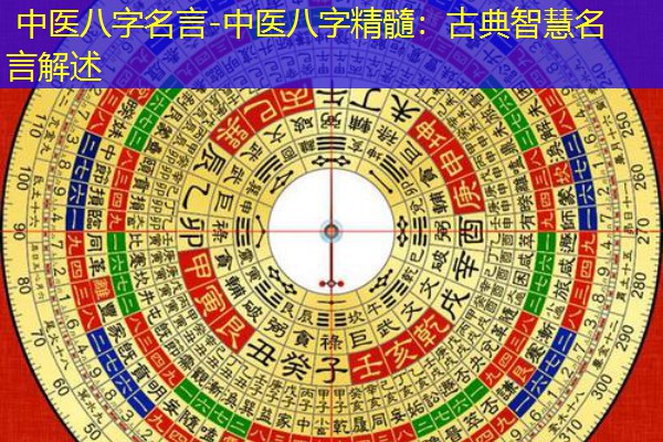  中医八字名言-中医八字精髓：古典智慧名言解述