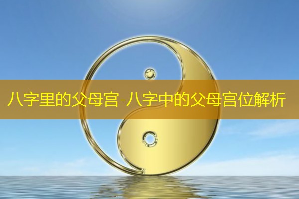  八字里的父母宫-八字中的父母宫位解析